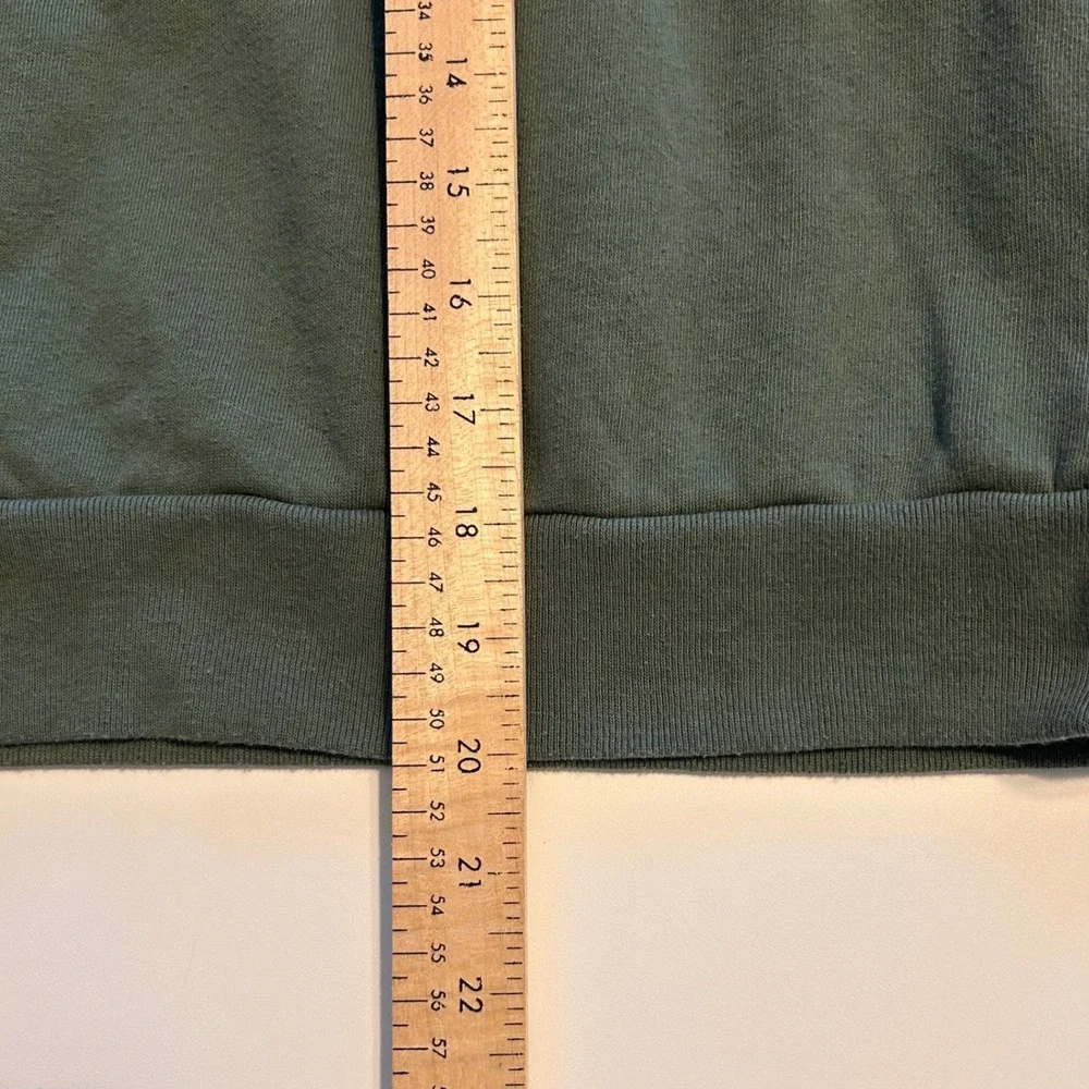 PINK Victoria's Secret‎ Velvet Logo Cropped Hoodie Green Laced Sleeve Women's L
